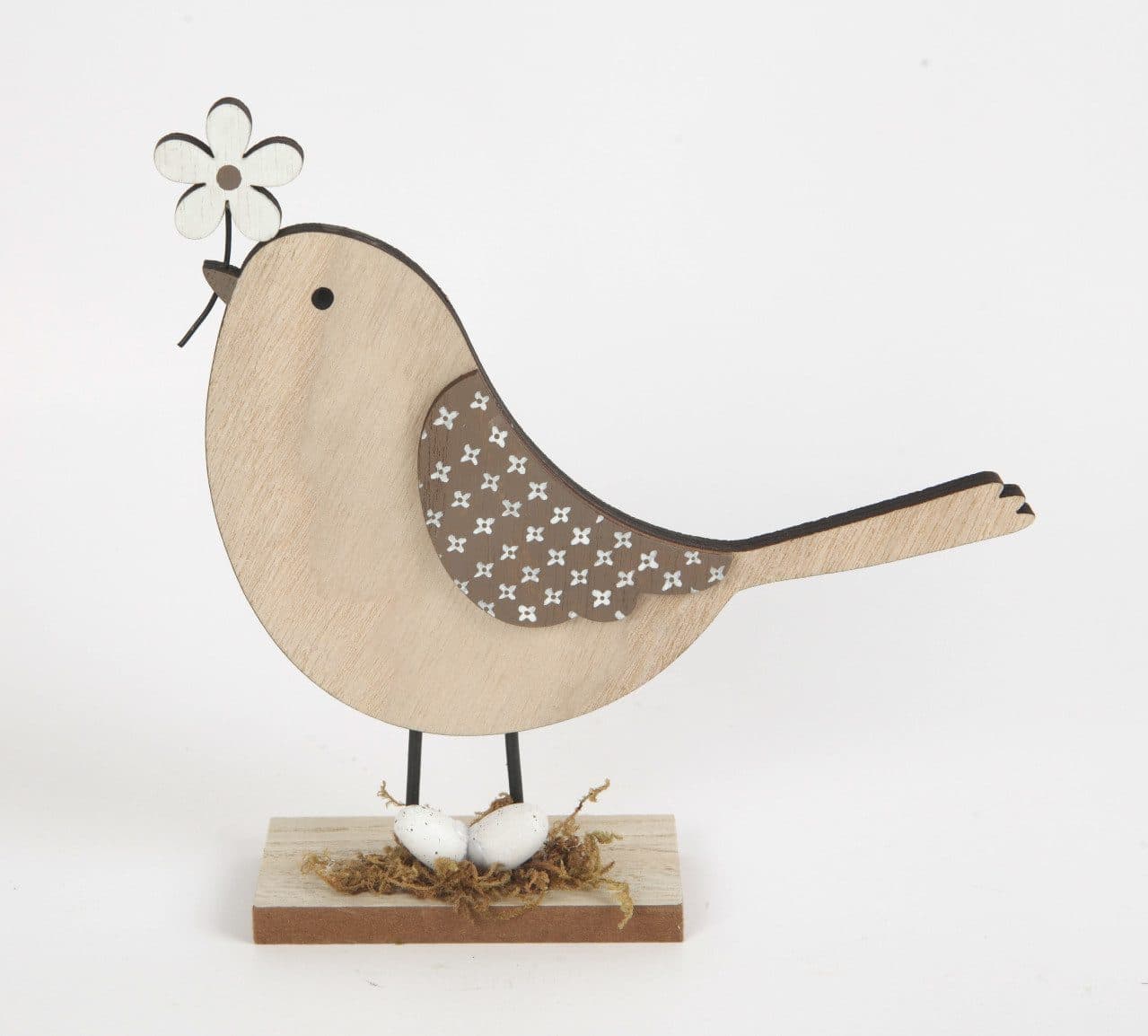 Trend Line Dekoobjekt Aufsteller Holz Vogel Blumen