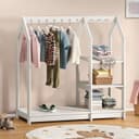 IDIMEX Kinderkleiderschrank SALLY Weiß Kiefernholz 4 Ablagen Bild 2