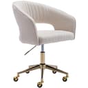WAHSON OFFICE CHAIRS Bürostuhl aus Chenille, ergonomisch Drehstuhl mit Rollen Beige Bild 2
