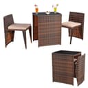 Feel2Home Garten-Essgruppe 3tlg. Schwarz/Beige Polyrattan mit Glasplatte Bild 2