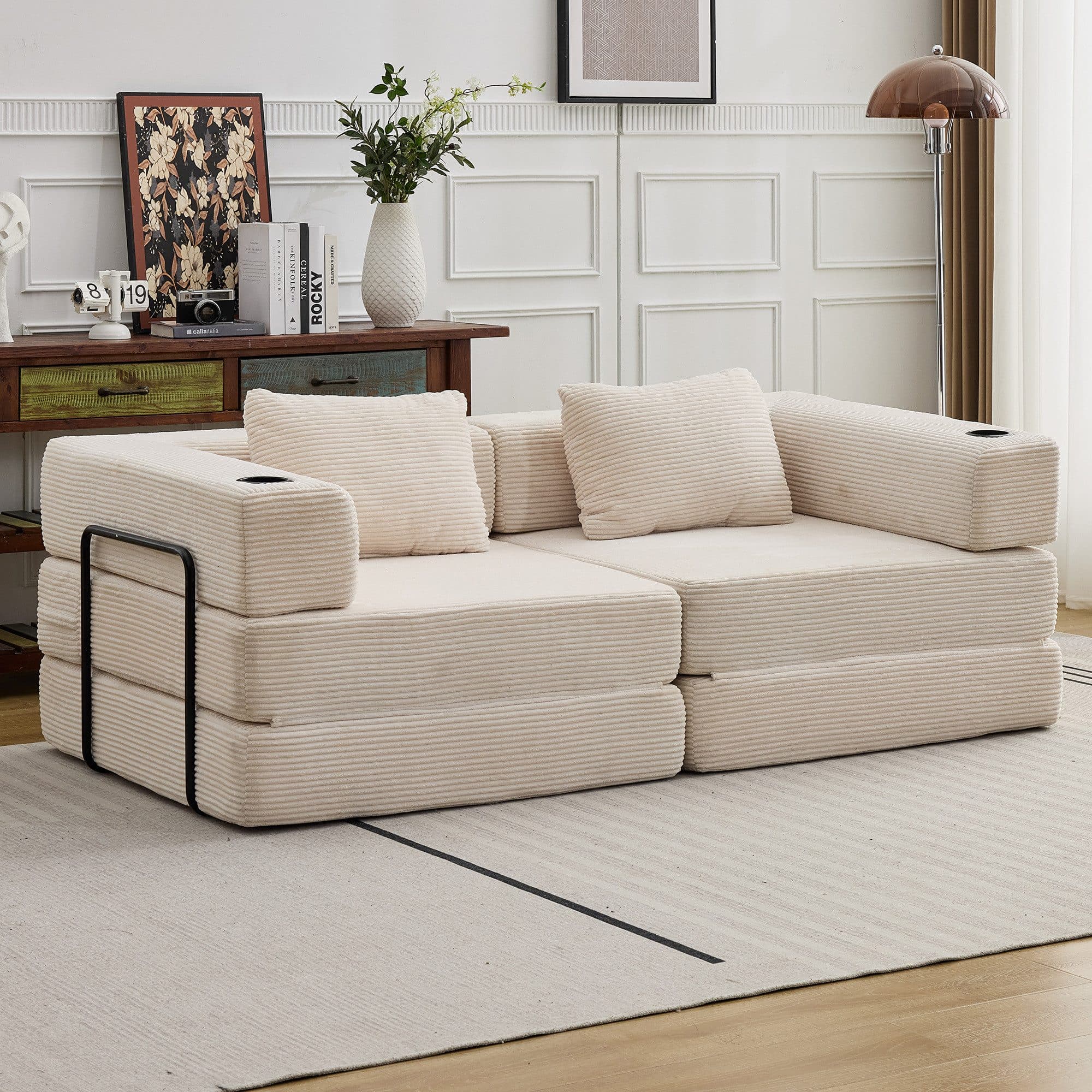 Leawin Schlafsofa 2-Sitzer Chenille Wohnzimmer Sofa - Bild 2