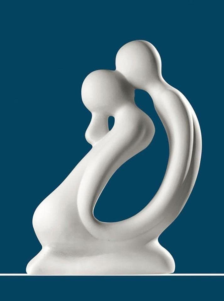 GILDE Dekofigur Skulptur Kuss Weiß Keramik - Bild 2
