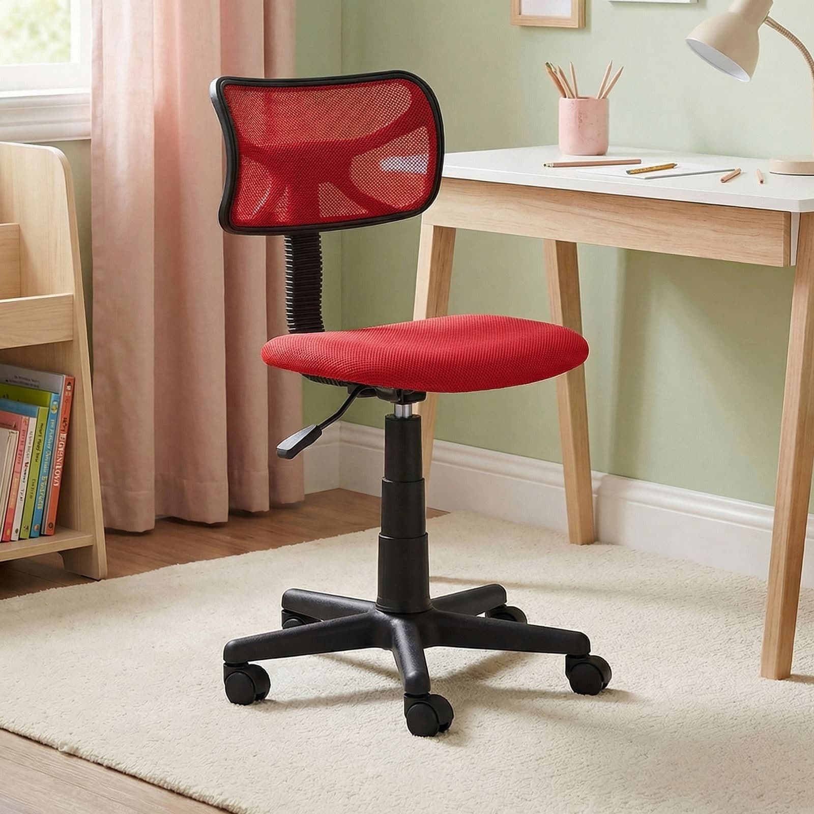 IDIMEX Kinderdrehstuhl MILAN Rot Netzbezug Verstellbar