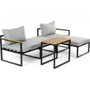 Greemotion Balkonset Retiro 5-tlg. Aluminium Grau Holz-Optik Bild 2