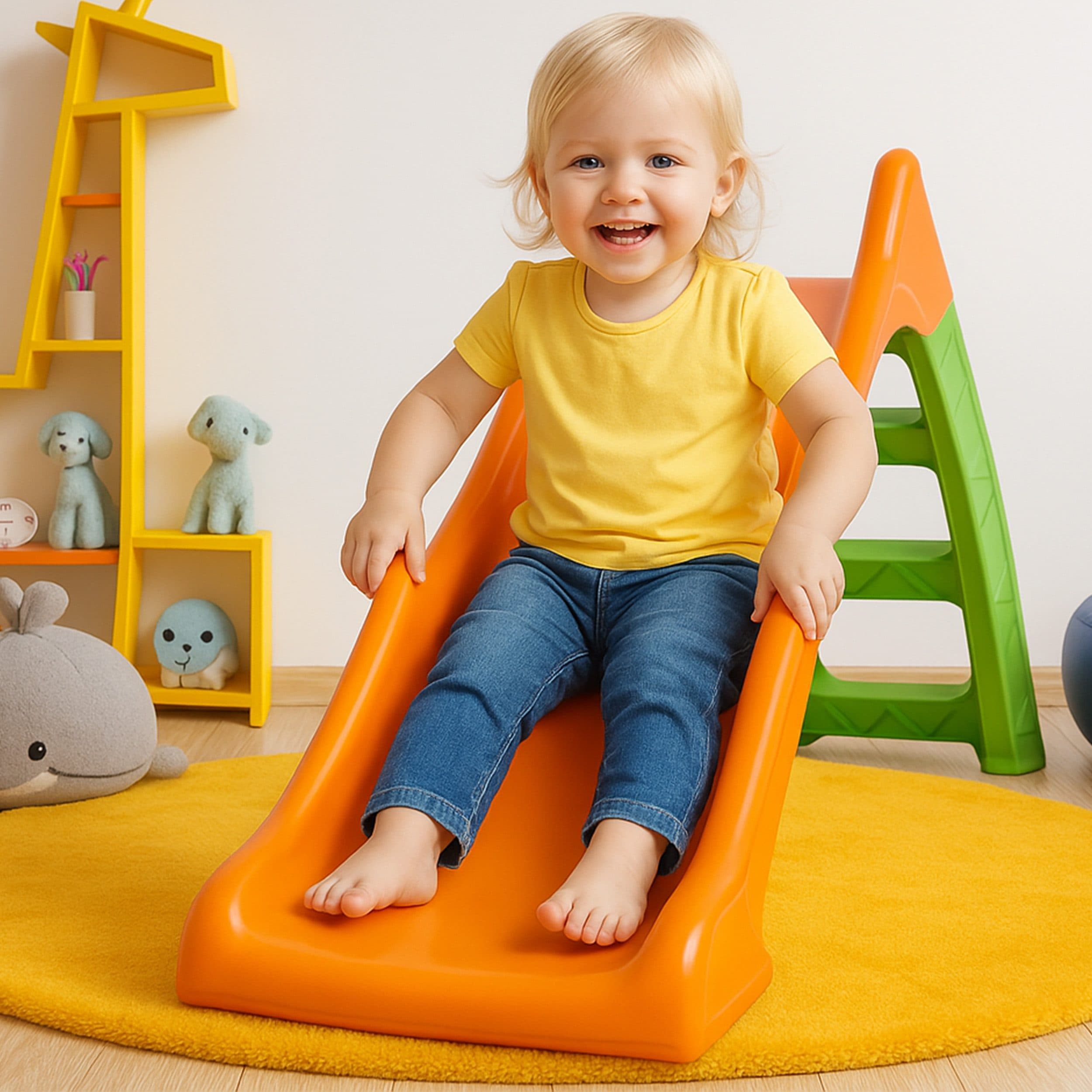 Onbest Kinderrutsche Orange mit Wasseranschluss Outdoor Indoor Made in EU bis 50 kg - Bild 2