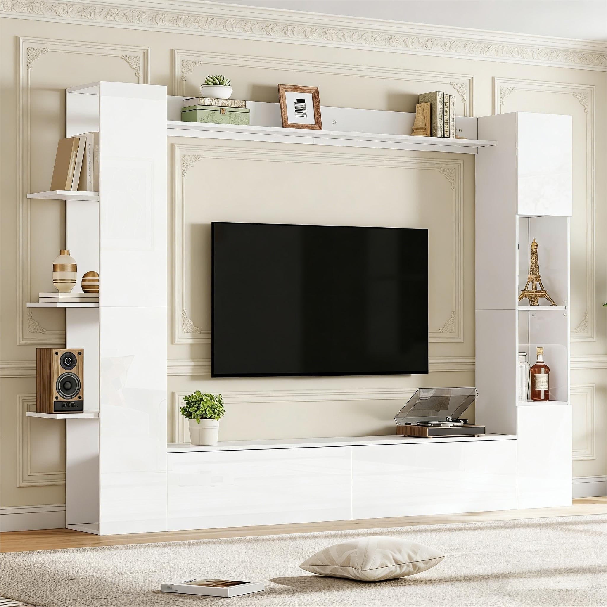 HAUSS SPOLE Wohnwand mit TV-Schrank Weiß Hochglanz - Bild 2