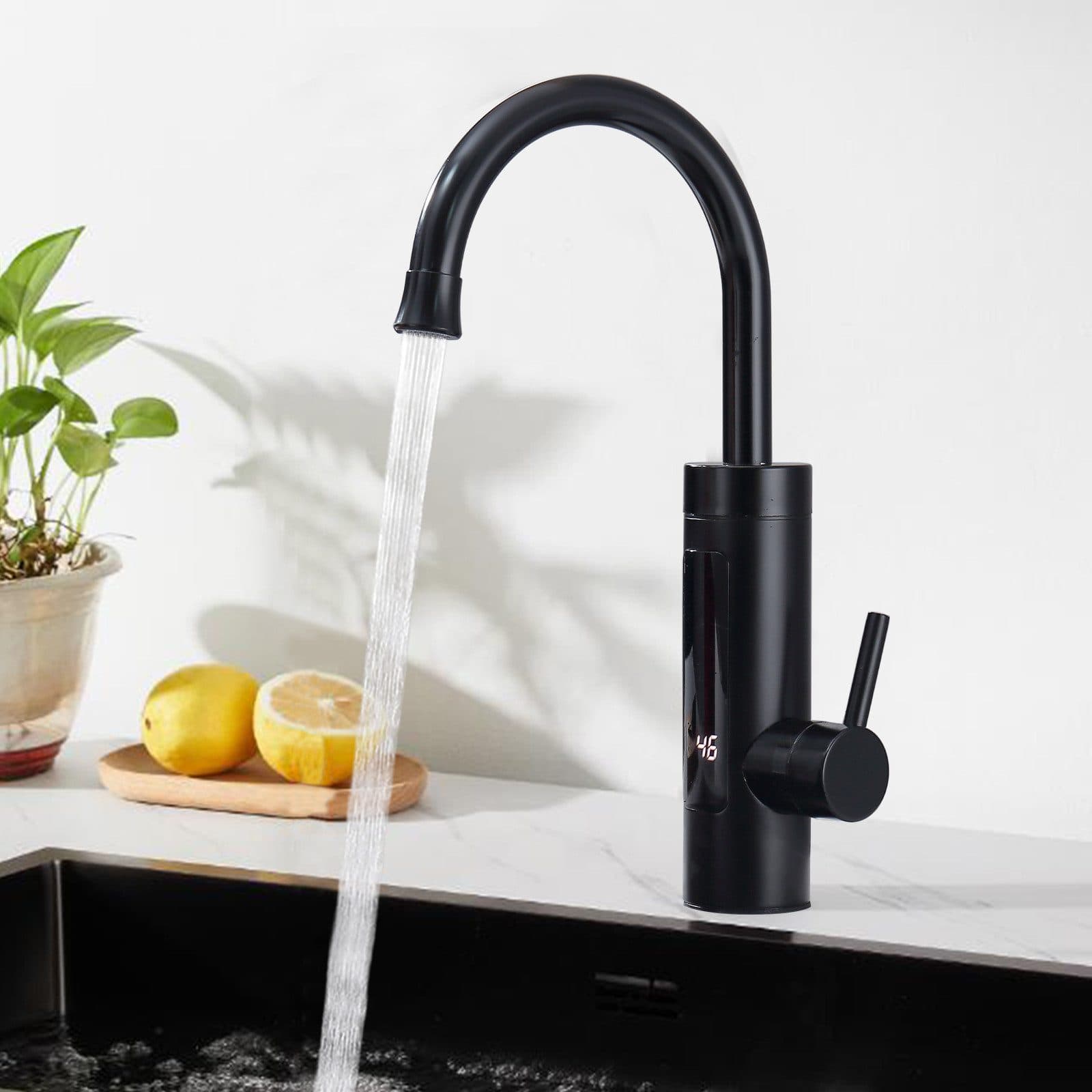 HOMELODY Küchenarmatur Elektrischer Wasserhahn Küche mit Digitalanzeige und Durchlauferhitzer - Bild 2