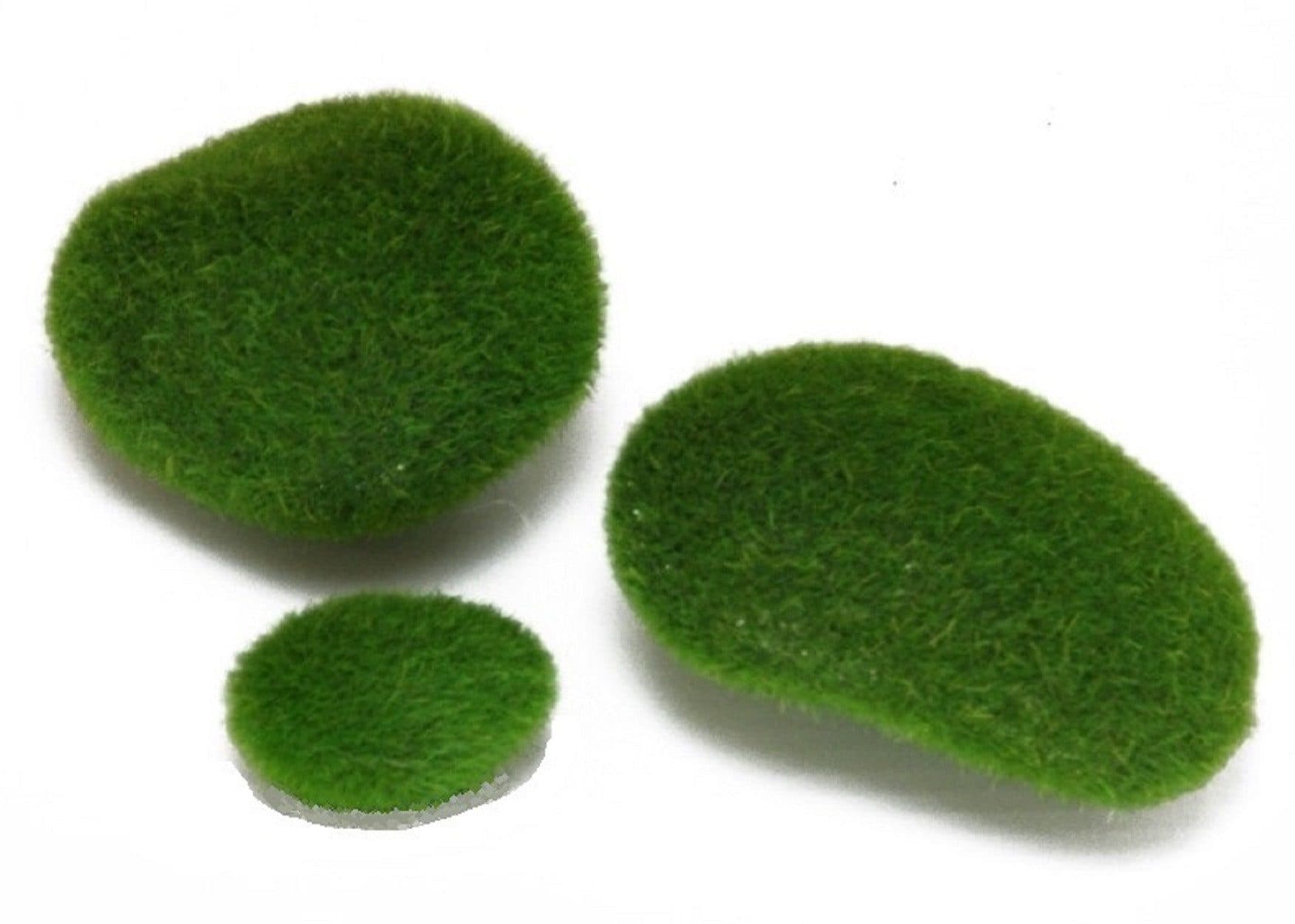 Künstliche Moossteine 3 Stück Dekosteine Kunst-Moos