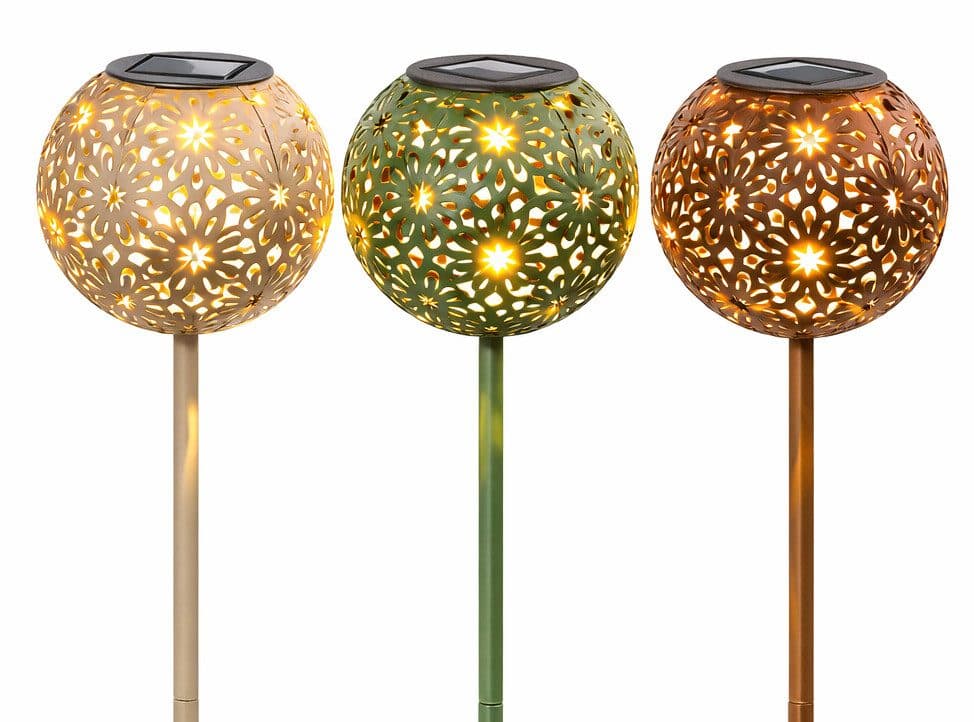 formano 3er Set Solar LED Gartenstecker Metall Kugel - Bild 2