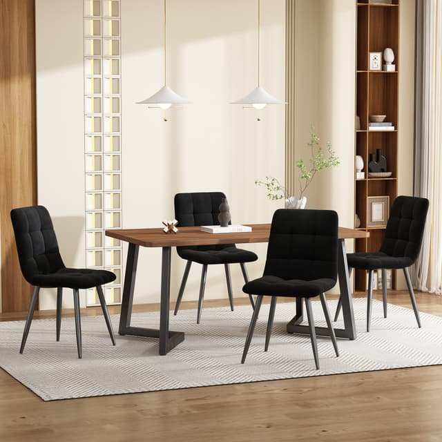 HAUSS SPOLE Essgruppe: Kunstlederstühle & Weißer Esstisch