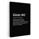 OneMillionCanvasses® Leinwandbild Zitat Schwarz Gäste-WC 20x30 cm Bild 2