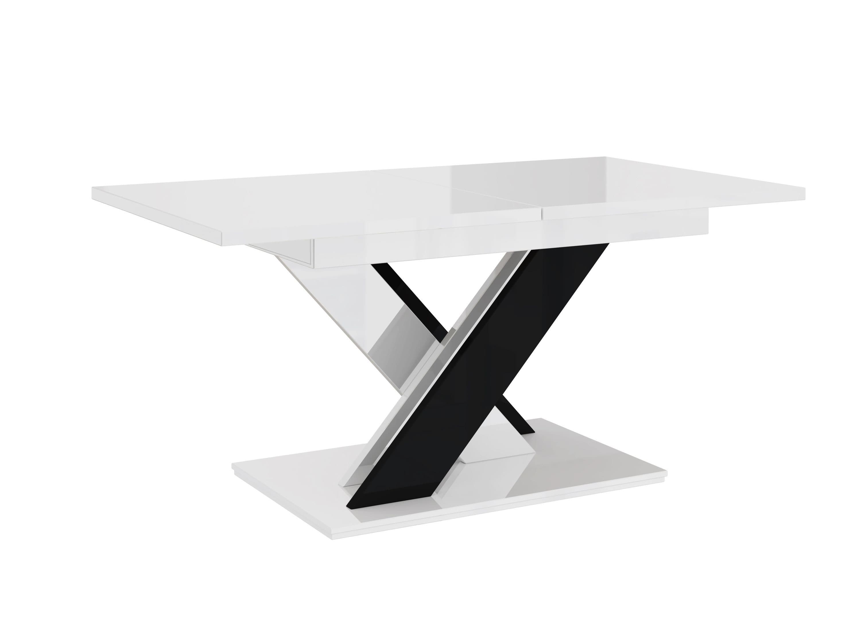 designimpex Esstisch PA-222 Weiß/Schwarz Hochglanz Ausziehbar - Bild 2