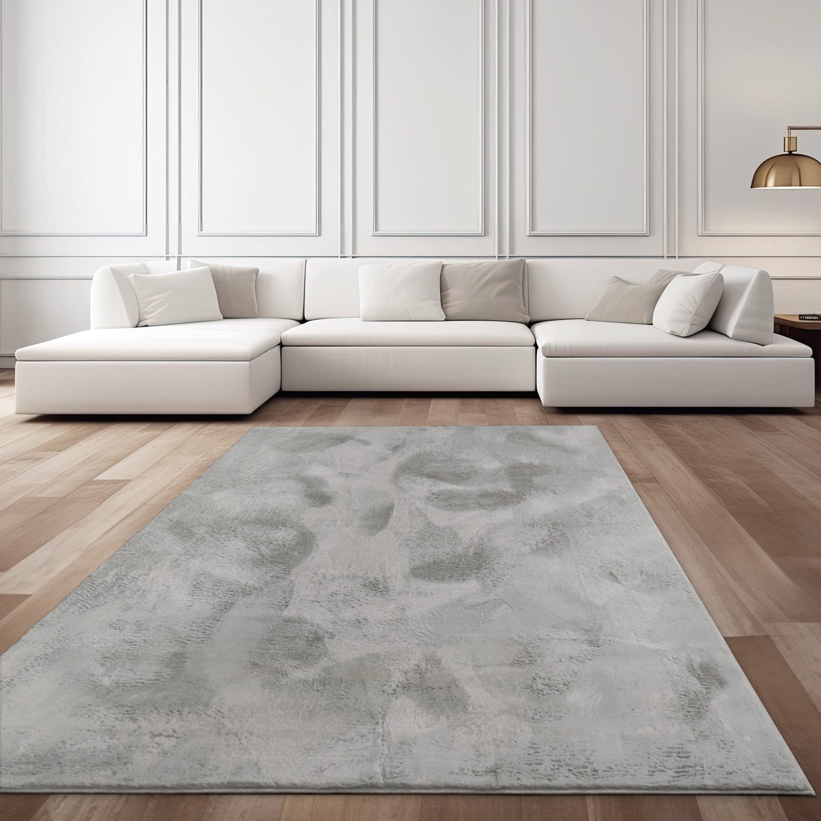 TaCa Home Teppich Grau Kunsthasenfell Imitat 60x90 cm - Bild 2