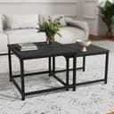 HawthyHome Couchtisch 2er-Set Schwarz Metallgestell Bild 2