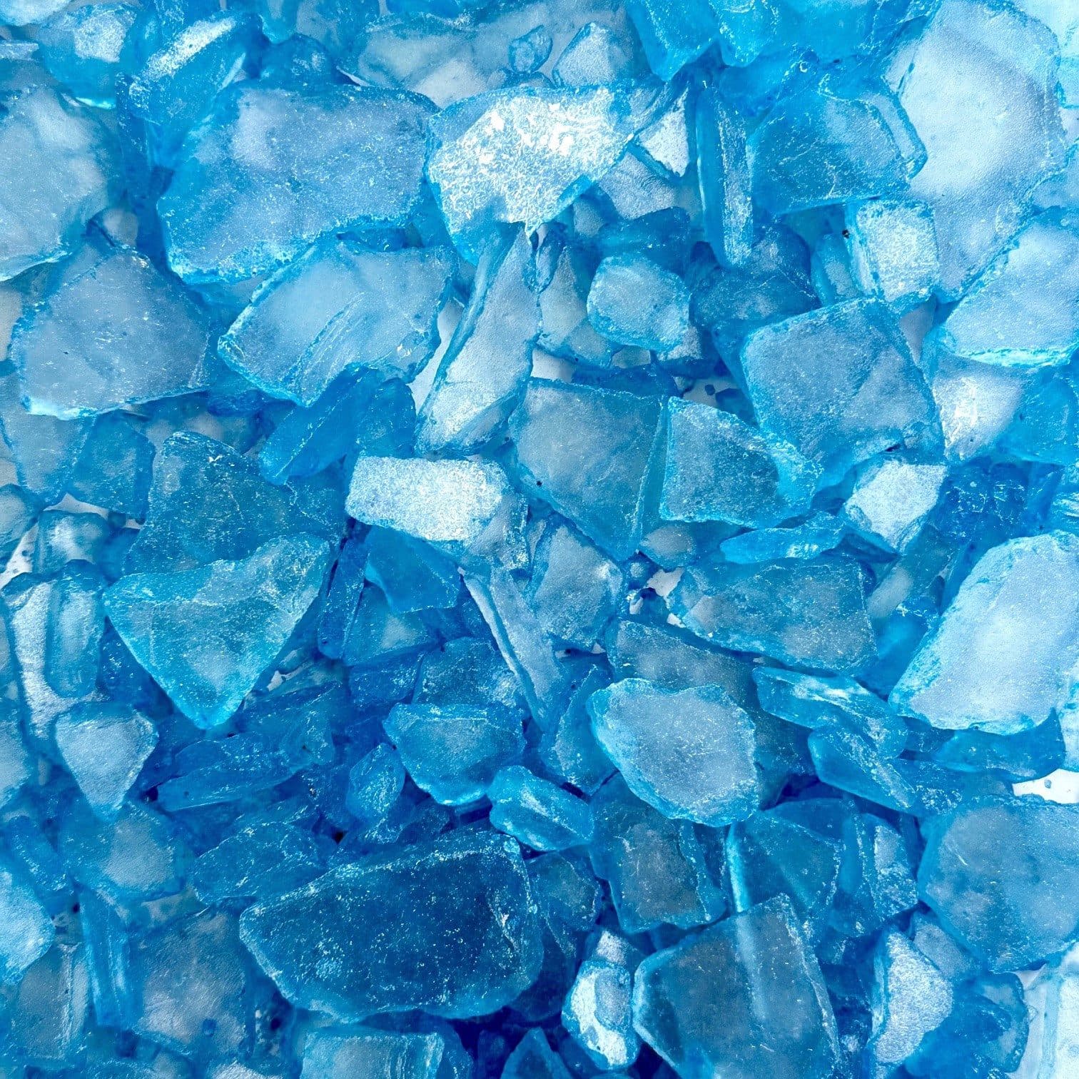 Eurosand Seeglas Hellblau 91, Glasscherben gerundet 20-50mm, 1kg