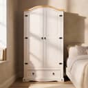 IDIMEX Kleiderschrank CAMPO Kiefer Massivholz weiß/natur Bild 2