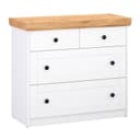 Homestyle4u Kommode Sideboard Weiß Eiche Landhausstil 4 Schubladen Bild 2