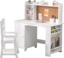 GarveeMore Kinderschreibtisch mit Bücherregal, Schreibtisch- und Stuhlset für 3-8-Jährige Bild 2