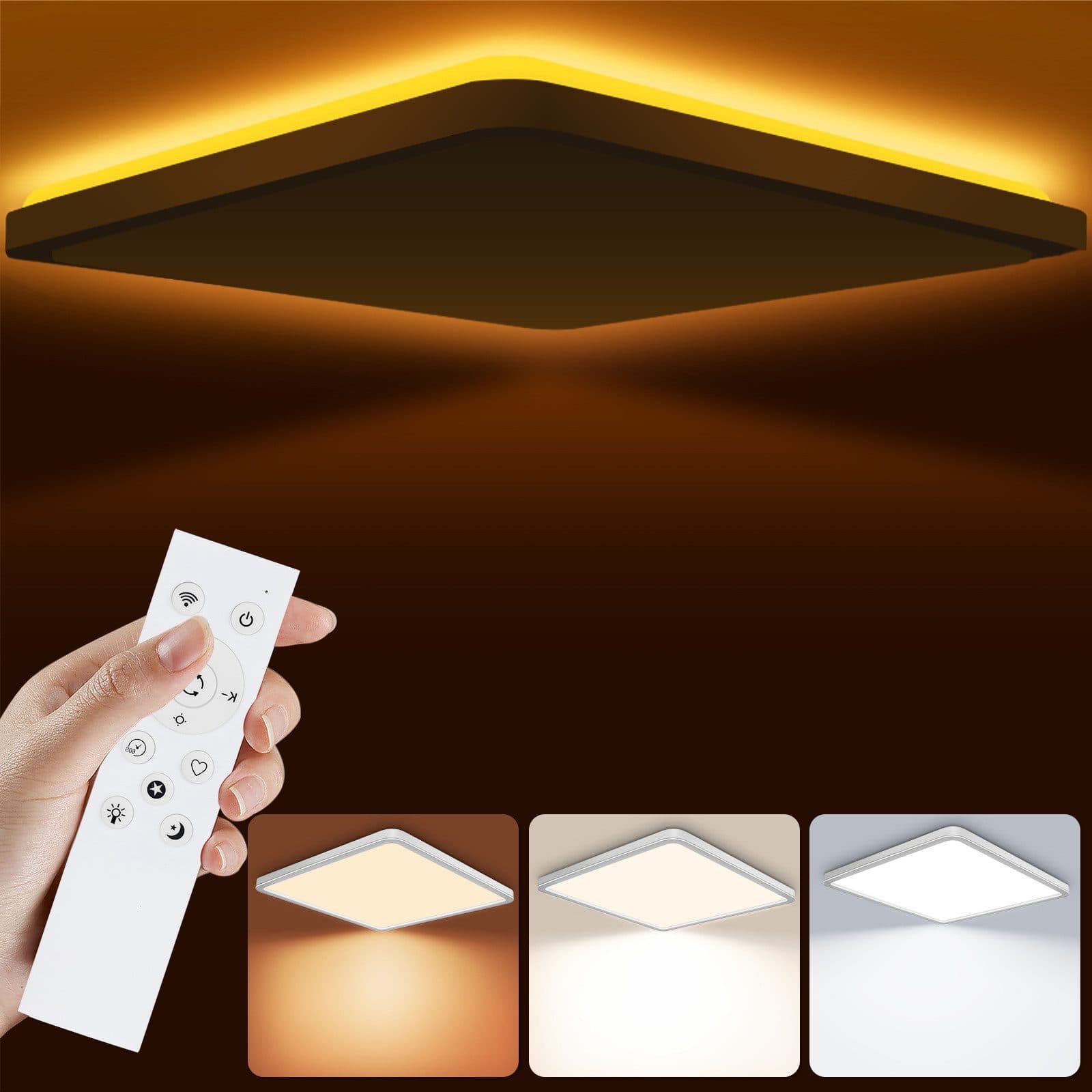 Ophy LED Deckenleuchte Dimmbar 24W 3200lm 30cm Fernbedienung - Bild 2