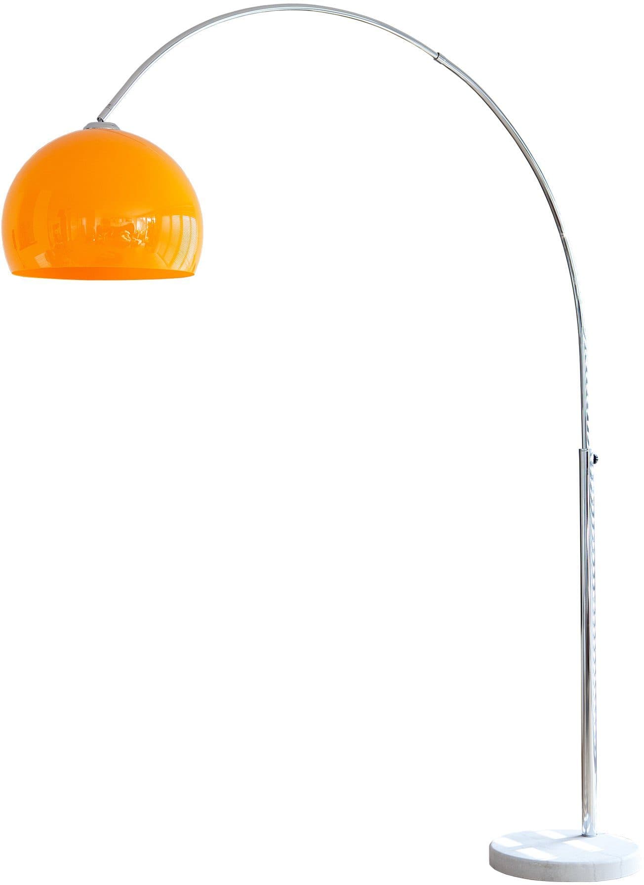 SalesFever Bogenlampe Tammo Orange Chrom Marmorfuß Dimmbar Höhenverstellbar - Bild 2