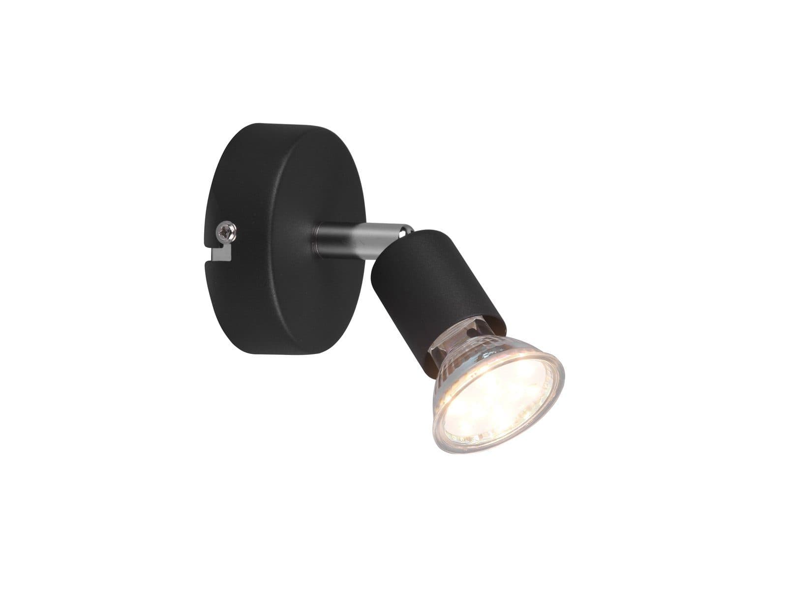 Reality Leuchten LED Wandstrahler Schwarz Schwenkbar Warmweiß - Bild 2