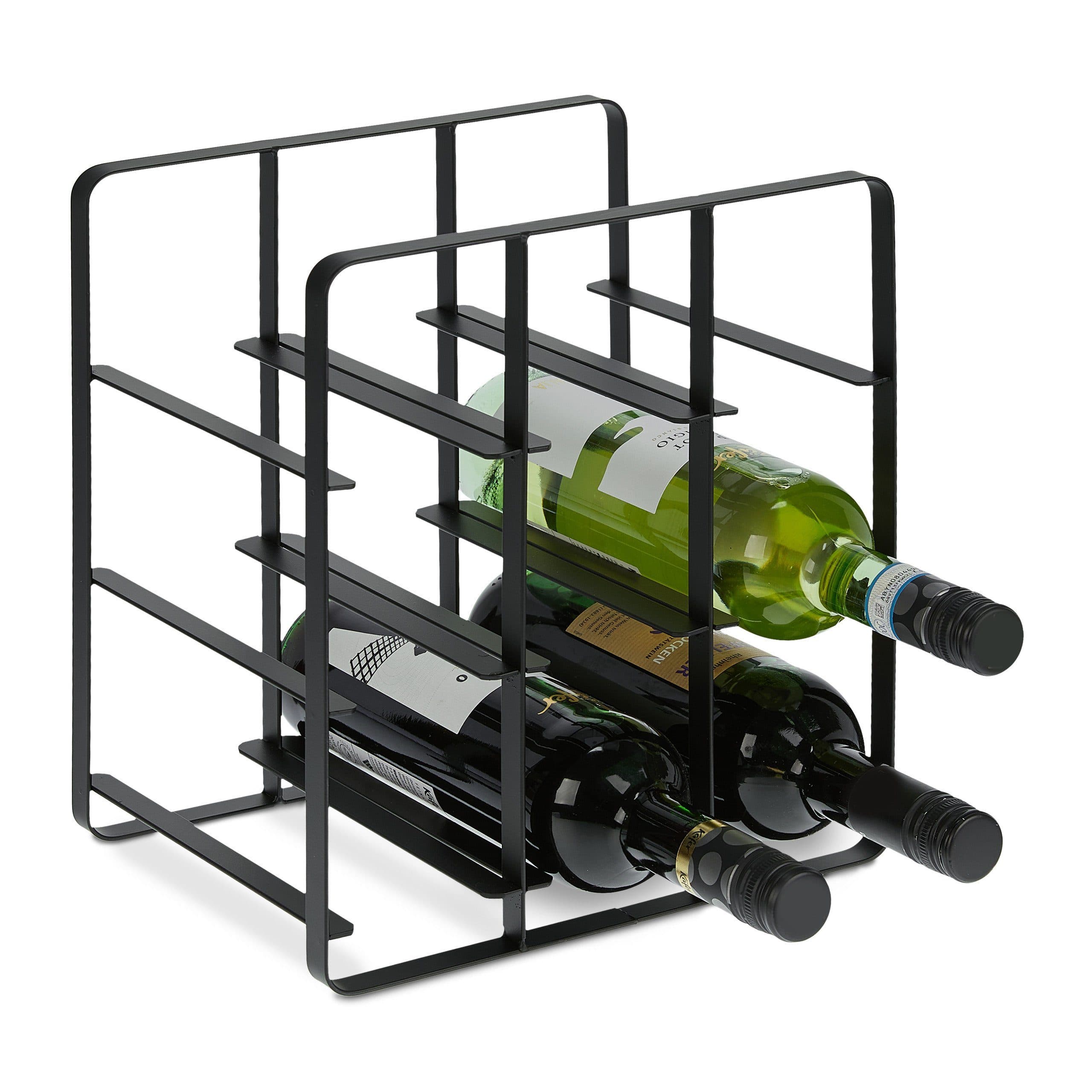 relaxdays Weinregal Metall Schwarz für 9 Flaschen Industrial Design - Bild 2