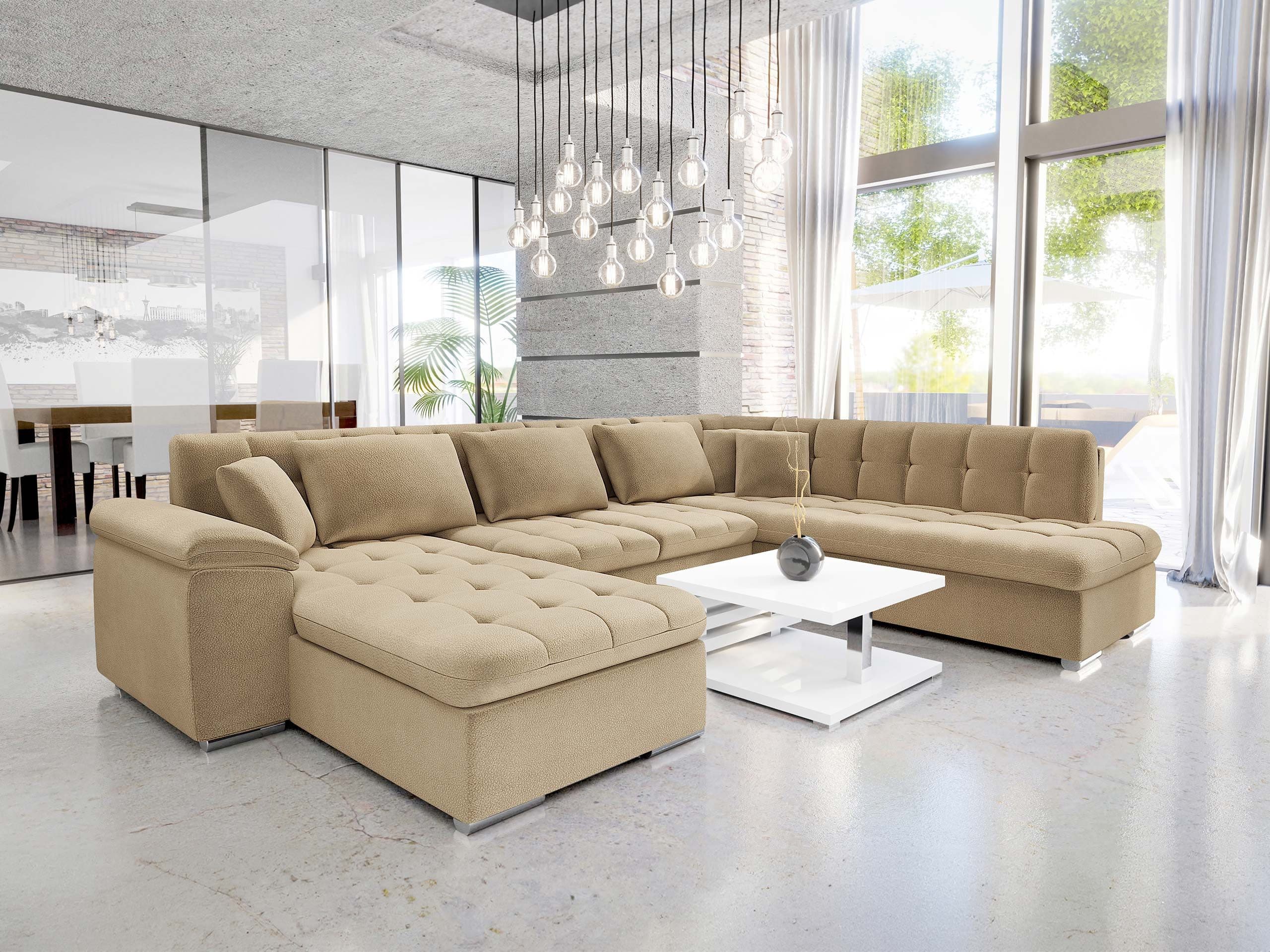 MIRJAN24 Wohnlandschaft Niko Bis Premium U-Form Ecksofa mit Schlaffunktion - Bild 2