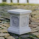 gartendekoparadies.de Gartensockel Podest mit Blumen-Motiv Grau Bild 2