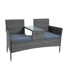 ESTEXO Polyrattan Gartenbank 2-Sitzer Anthrazit Bild 2