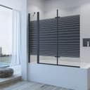 AQUABATOS Badewannenaufsatz Schwarz 3-teilig Faltbar Bild 2