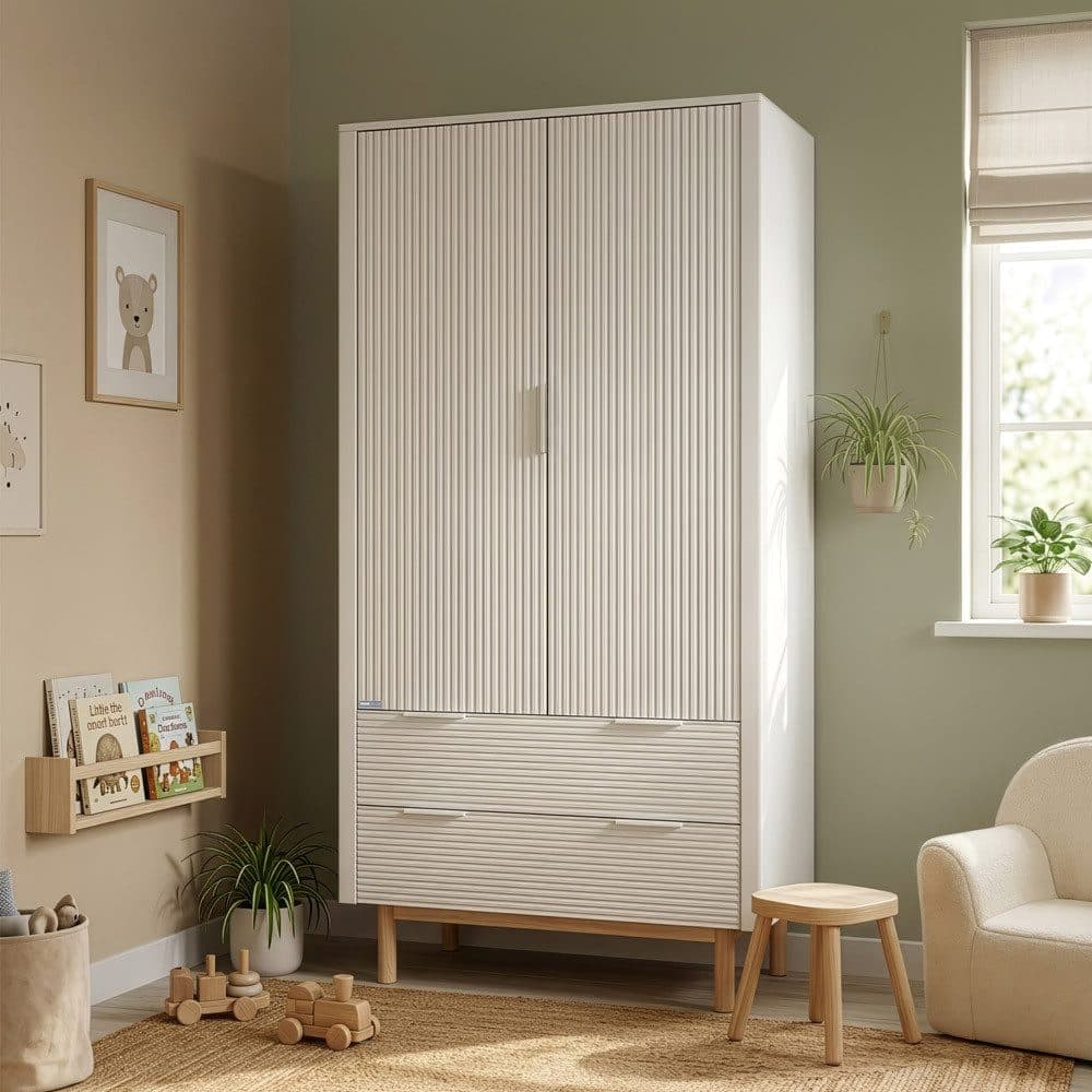 HOME DELUXE Kleiderschrank COCO Weiß mit Schubladen & Kleiderstangen - Bild 2