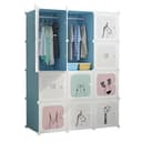 GarveeMore Kinderkleiderschrank mit 8 Würfeln Blau Kunststoff Bild 2