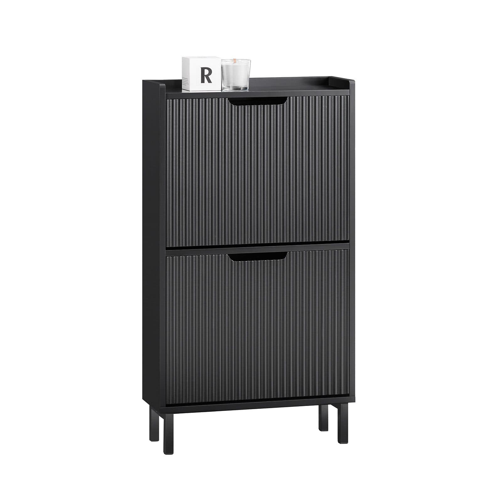 SoBuy Schuhkipper DE-FSR177 Schuhschrank Weiß/Schwarz mit 2/3/4 Klappen - Bild 2