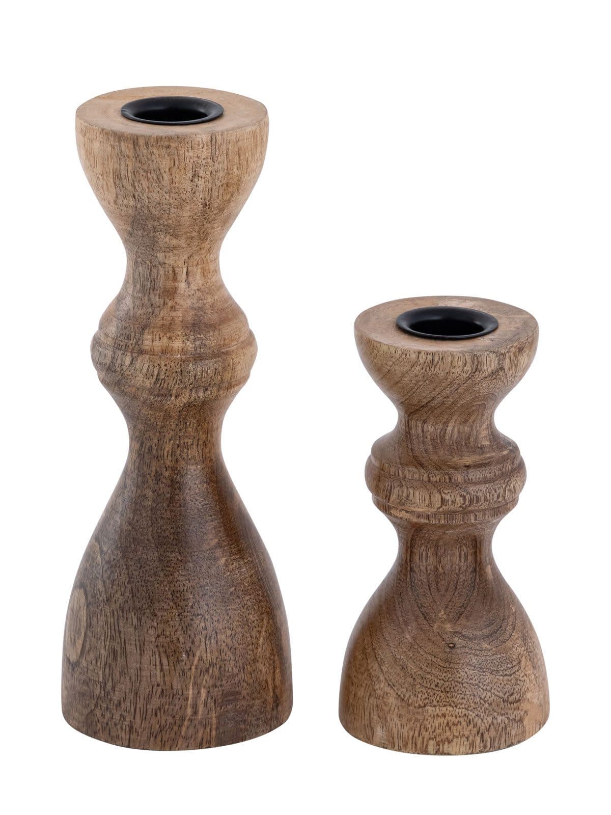 Amagohome Kerzenhalter 2er Set Stabkerzen Mangoholz - Bild 2