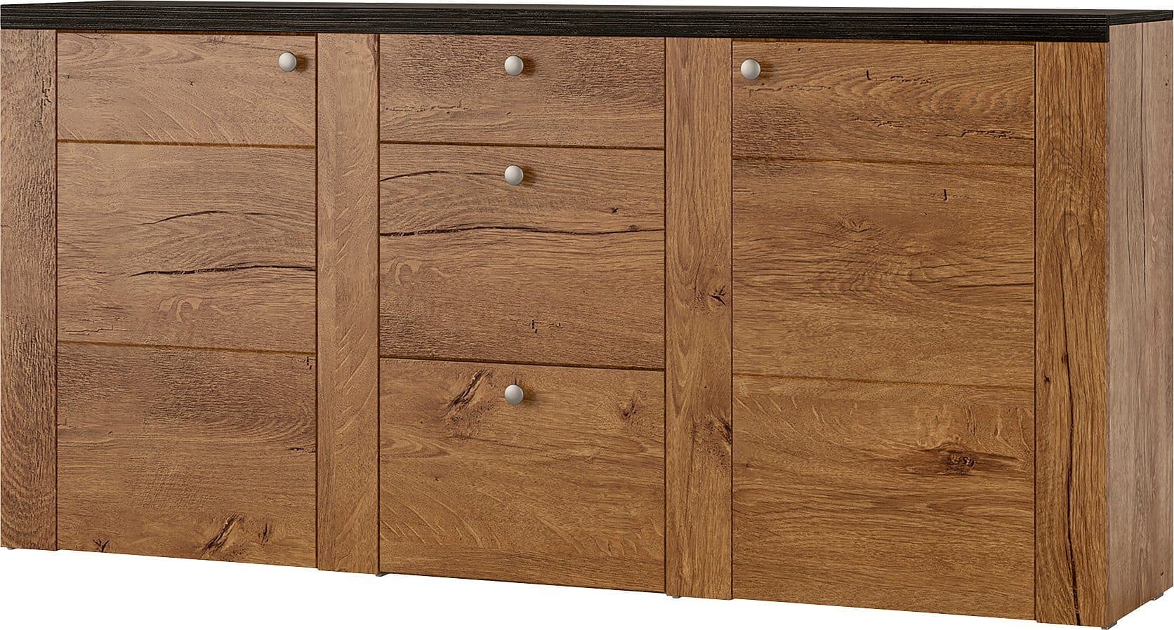 OTTO HOME Sideboard Larona 2 Türen 3 Schubkästen Braun - Bild 2