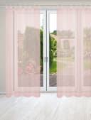 HOME WOHNIDEEN Nessi Vorhang 2er Pack Rosa Transparent Bild 2