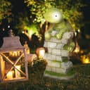Outsunny Gartenfigur Schildkröte mit Solarlicht Grün-Braun Bild 2