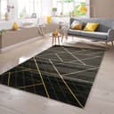 TeppichHome24 Teppich Modern Geometrisches Muster Schwarz Gold Bild 2