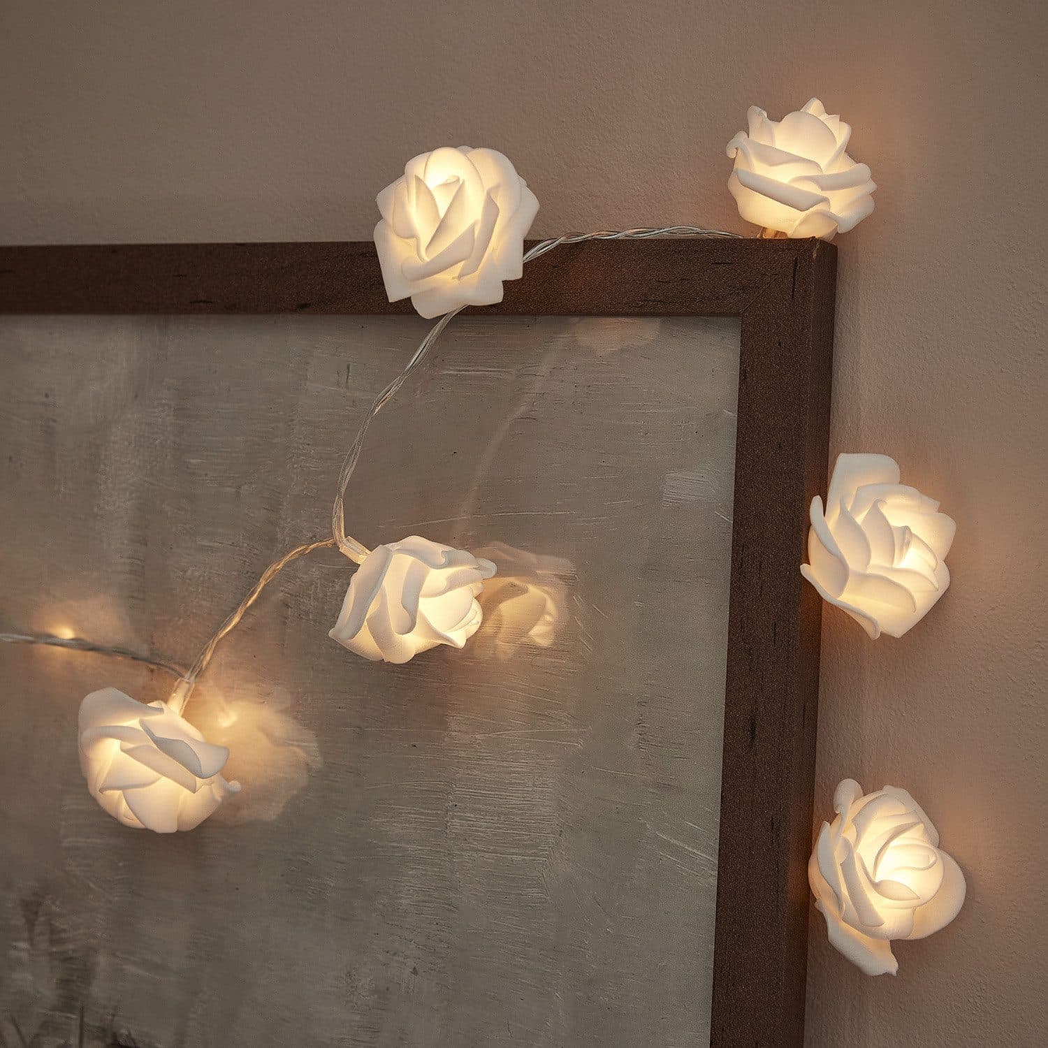 Lights4fun LED-Lichterkette 20er LED Rosen warmweiß batteriebetrieben - Bild 2