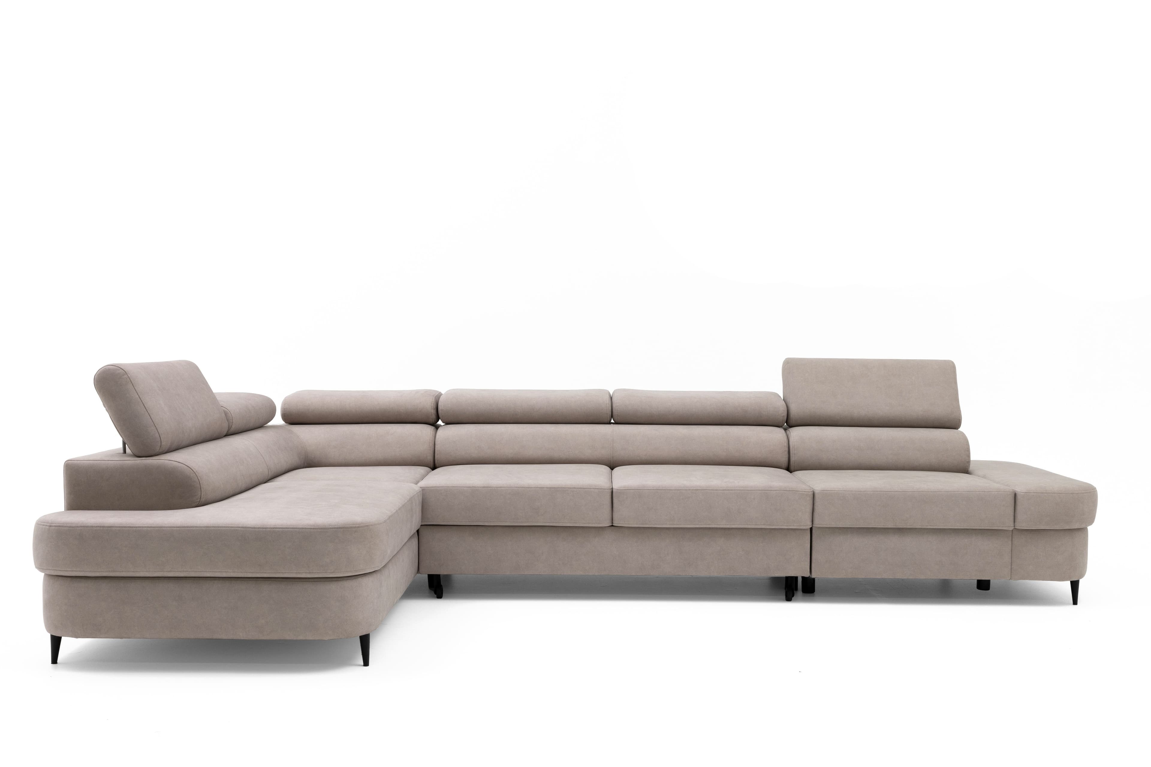 Muffo Ecksofa Priam Maxi L-Form Beige mit Schlaffunktion und Bettkasten - Bild 2