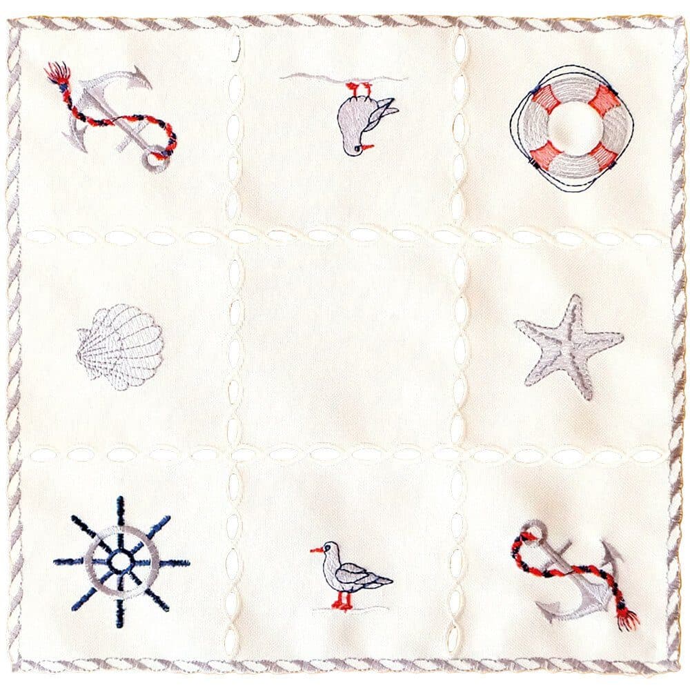 matches21 HOME & HOBBY Tischdecke NINA Maritime Stickerei Polyester 30x30 cm - Bild 2
