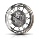Samilito Wanduhr Silber mit echtem Bewegungsgetriebe Bild 2