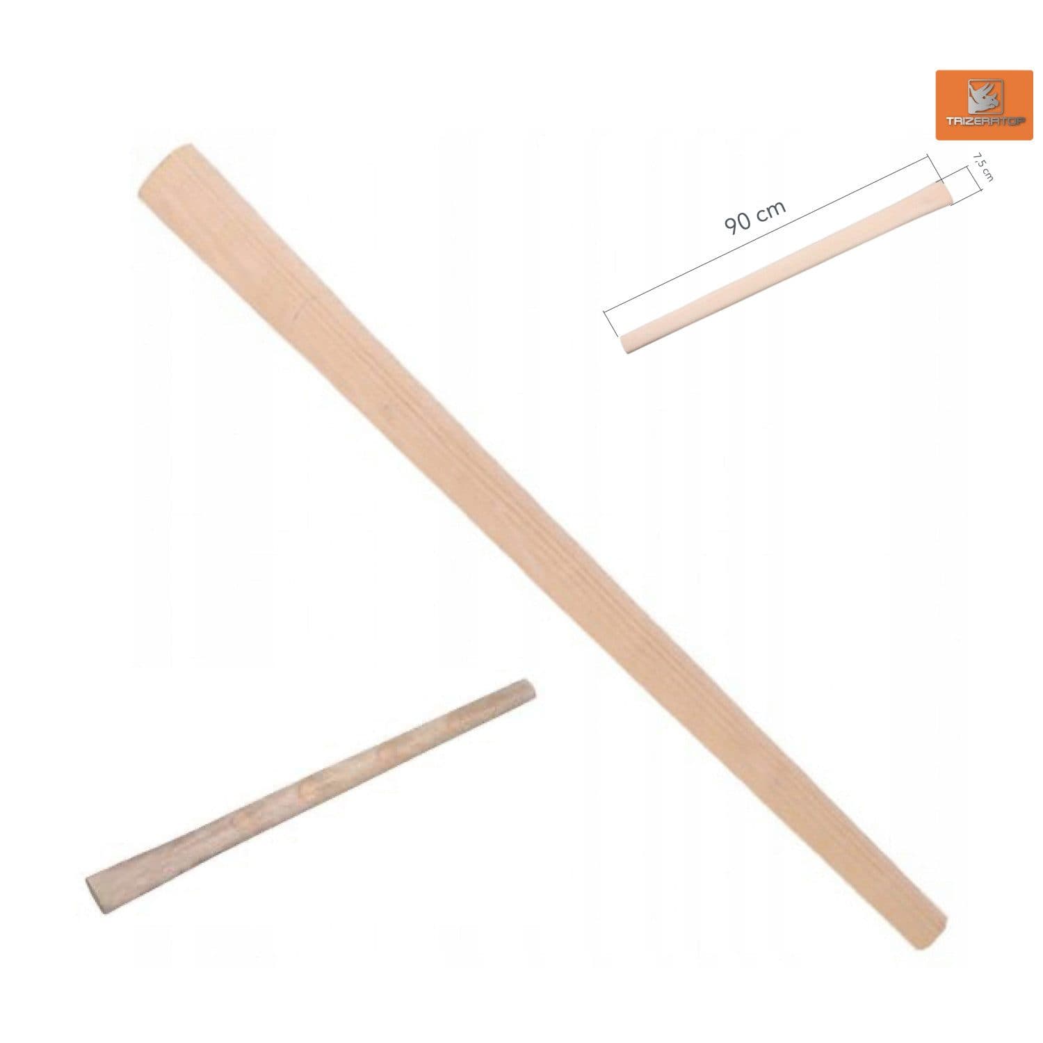 TRIZERATOP Stiel Kreuzhackenstiel 90 cm Braun Stabil - Bild 2
