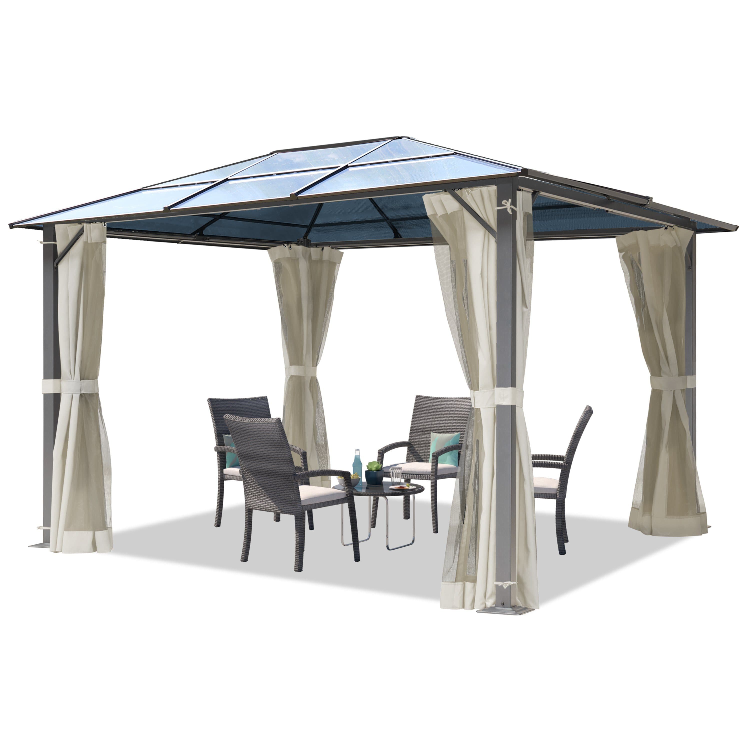 TOOLPORT Hardtop Gartenpavillon Moonlight Deluxe Creme - Bild 2