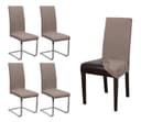 Beautex Stuhlhusse Jersey 4er Set Elastische Stretch Husse Baumwolle Taupe-Braun Bild 2