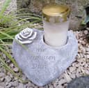 Radami Grabherz mit Rose Grau Antik Spruch Wir vermissen Dich Bild 2