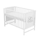 Baby-Delux Babybett Mia Weiß Kiefer Massivholz höhenverstellbar mit Matratze Bild 2