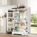 Flieks Hochschrank Weiß mit LED-Sensorlicht und Türablagen Bild 2