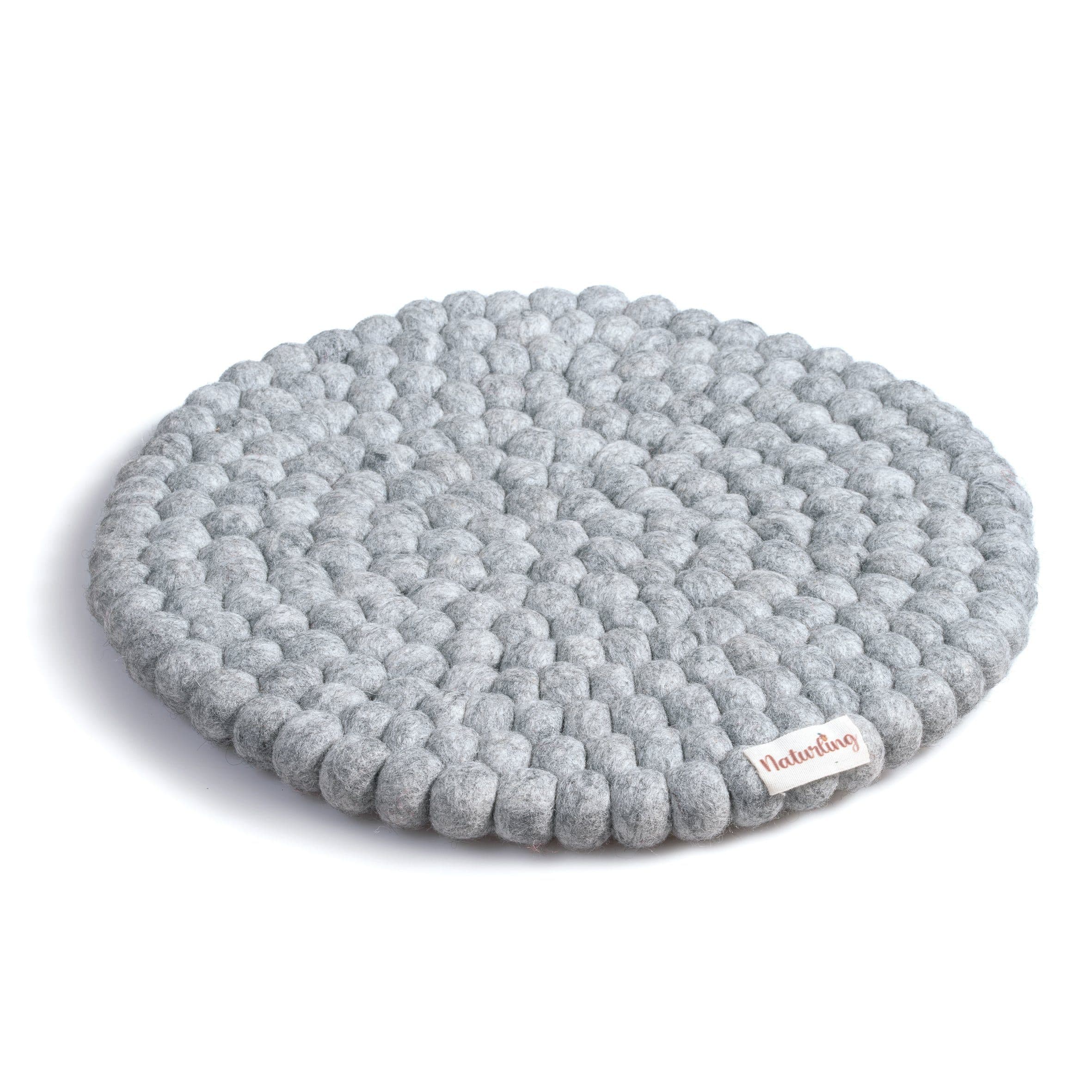 naturling Sitzkissen Filzkugel Grau 39cm Schurwolle - Bild 2
