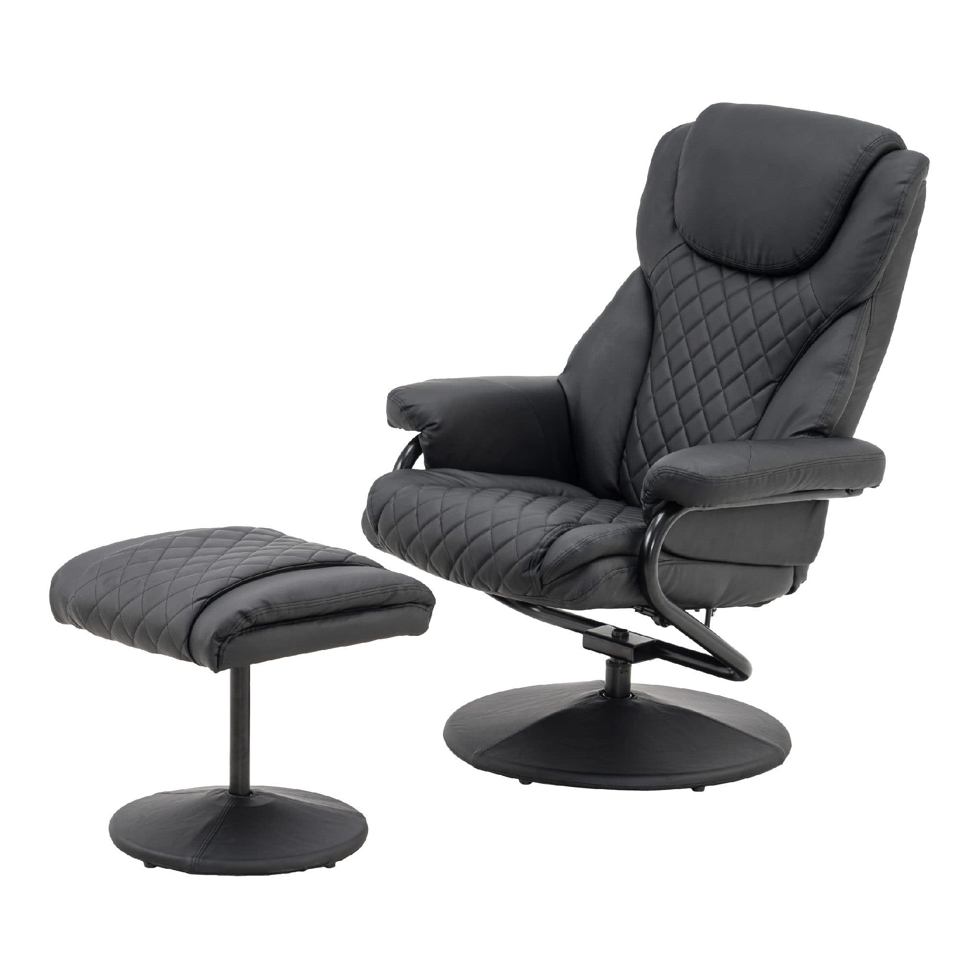 MCombo TV-Sessel 9022 Schwarz mit Hocker 360° drehbar Relaxsessel - Bild 2